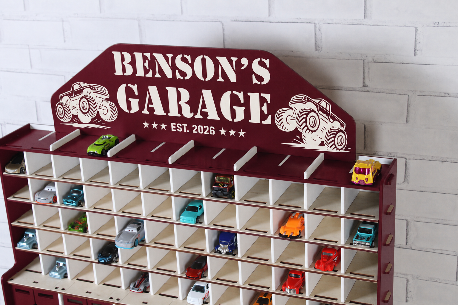 Wooden Storage for Hotwheels & Matchbox with Drawers
