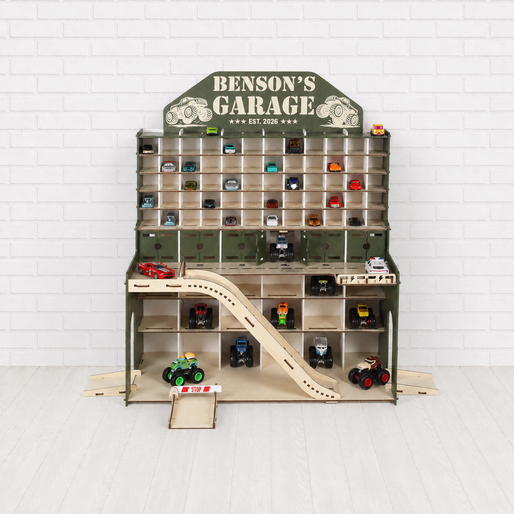 Regalo Personalizzato per Garage di Auto Giocattolo per Bambini