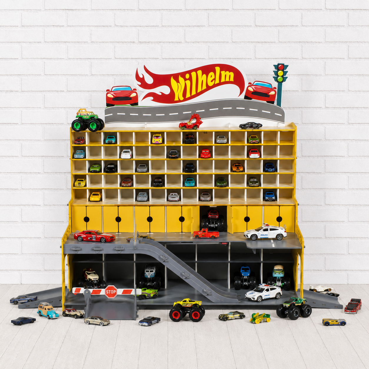 Toy Car Dislplay - Personalized Nameplate & LEDs